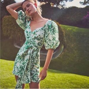 Elegant Green Floral Women's Top